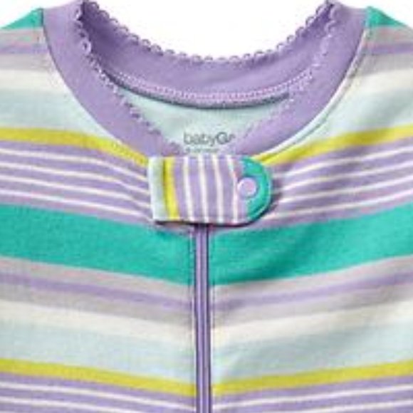 18-24 Gap sleeper pajamas pastel striped 1pc pj - Picture 2 of 2